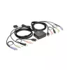 Eaton Tripp Lite seeria 2-pordiline USB/HD-kaabliga KVM-lüliti heli/videoga, kaablid ja USB-perifeeriaseadmete jagamine - KVM-/heli-/USB-lüliti - 2 x KVM/heli/USB - 1 kohalik kasutaja - lauaarvuti