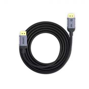 DisplayPort kaabel Unitek C1626GY01-1.5M — 1.5 m, DisplayPort 2.1, isane-isasele, 360 Hz, 15360×8640, hall