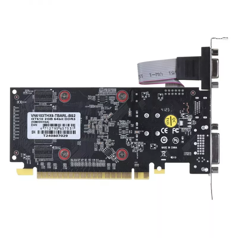 Videokaart BIOSTAR GeForce GT 610 — 2 GB GDDR3, 64-bit, PCIe x16, 700 MHz
