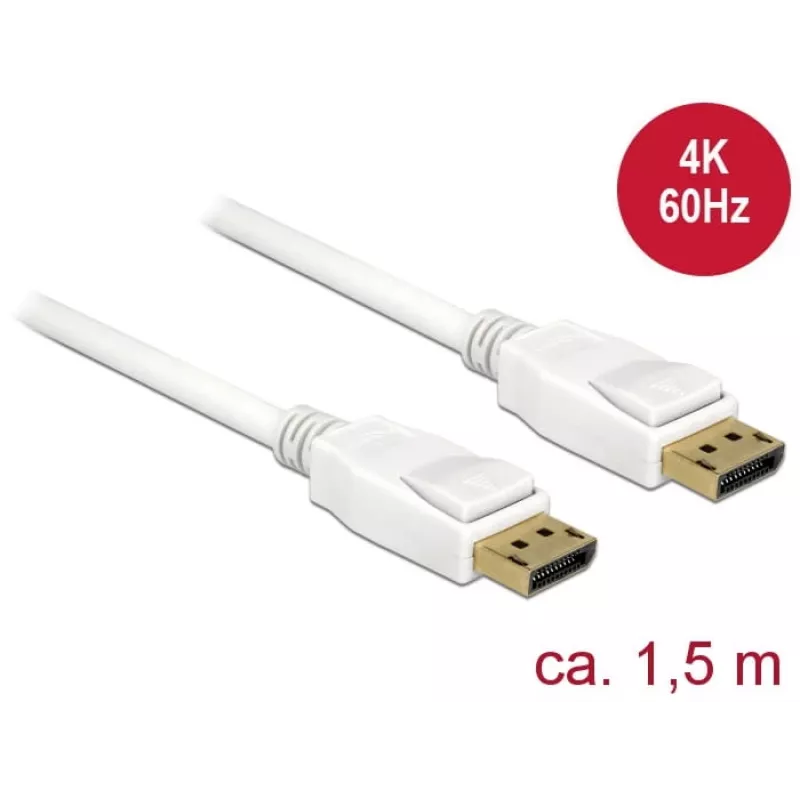DisplayPort kaabel DeLOCK 85509 1,5 m Valge