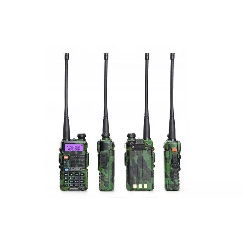 Kaasaskantav kahesuunaline raadio Baofeng UV-5R 5W HT Camo – kaheribaline FM, 5 W, 1800 mAh aku