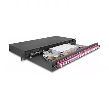 DeLOCK 67011 19-tolline optilise kiu jätkukarp, 24 x LC Duplex OM4, 1U
