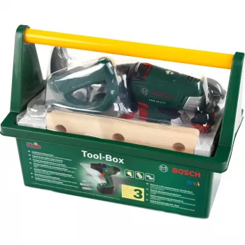 Theo Klein 8520 Bosch Tool Box I koos paljude tööriistadega I Sisaldab patareitoitega juhtmeta kruvikeerajat
