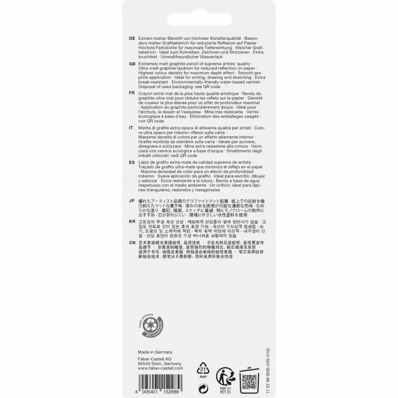 Graﬁitpliiats Faber-Castell 115298 Multi 4 tk Must