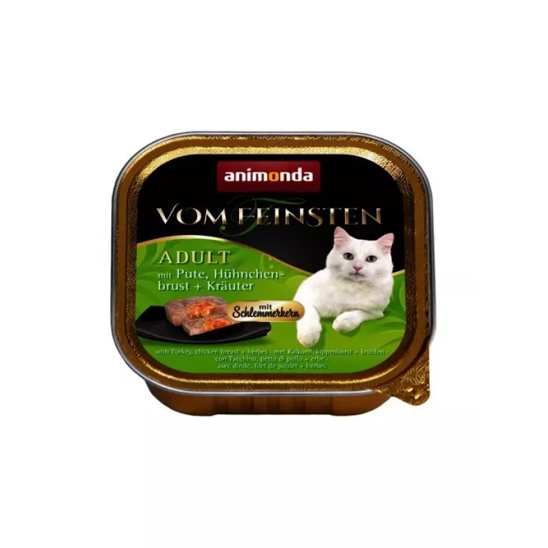 Märg kassitoit animonda Vom Feinsten Gourmet Centre — kalkun ja kana ürtidega, 100 g alus, täiskasvanud