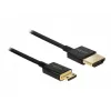 DeLOCK õhuke Premium - Video-/Audio-/Võrgukaabel - HDMI - 36 AWG - HDMI, 19-kontaktiline (M) - Mini-HDMI-le, 19-kontaktiline (M) - 2,0m - Kolmekordne isolatsioon - Must (84778)