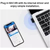 USB Wi‑Fi adapter MERCUSYS MA14N — USB Type‑A, 2,4 GHz üheribaline, kuni 287 Mb/s, must