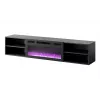 TV-kapp Cama Meble POLO 180x33x39 cm elektrikaminaga 1400–1600 W, must, 2 riiulit, laminaat