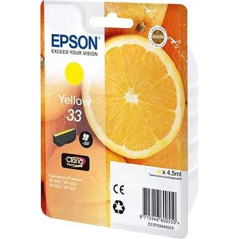 Epson oranžs C13T33444010 tindikassett 1 tk Originaal Kollane