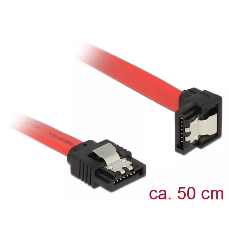 SATA kaabel DeLOCK 83979 0,5 m SATA 7-kontaktiline must punane