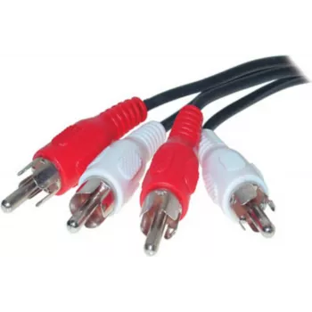 S/CONN helikaabel 2 x 2 RCA 2,5 m must punane valge isane isane