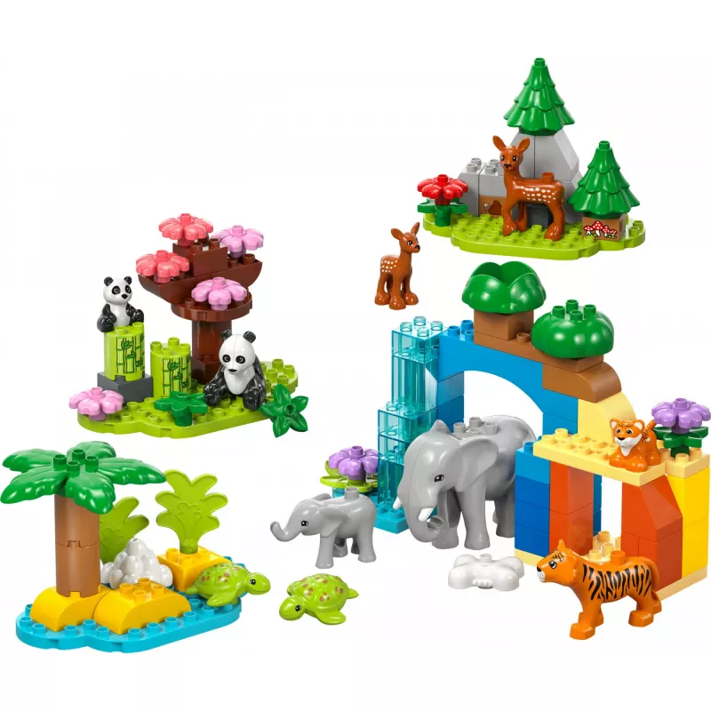 Mänguasjakomplekt LEGO DUPLO Town Wild Animal Families 3-in-1 10446 — 92 osa, alates 2. eluaastast, 200×220×340 mm