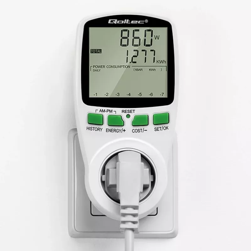 Võimsusmõõtur QOLTEC PM0627 3680W ajalooga — QOLTEC PM0627 3680W