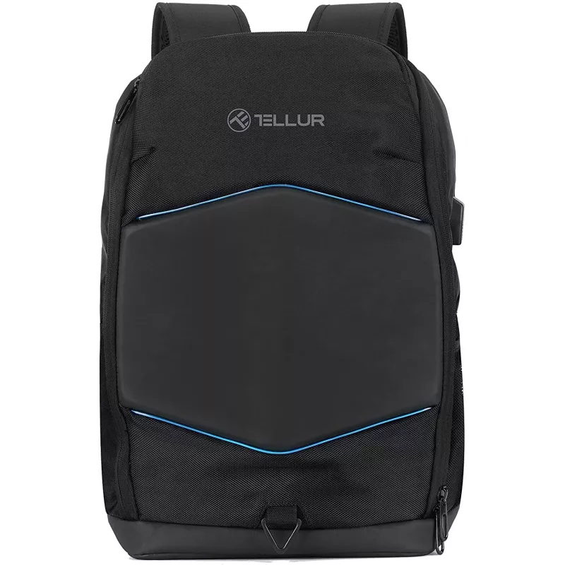 Tellur TLL611282 sülearvutiseljakott USB-pordi ja valgustatud ribaga, must