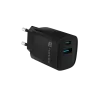 NATEC juhtmega mobiilseadme laadija NUC-2141, 30W, USB-C PD 3.0 + USB-A QC 3.0, 110–240V, must