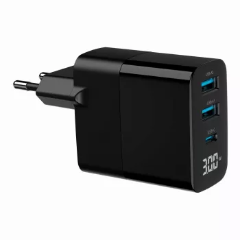 Gembird TA-UC-PDQC30LCD-BK-02 mobiilseadme laadija Universaalne Must AC Kiirlaadimine Siseruumides