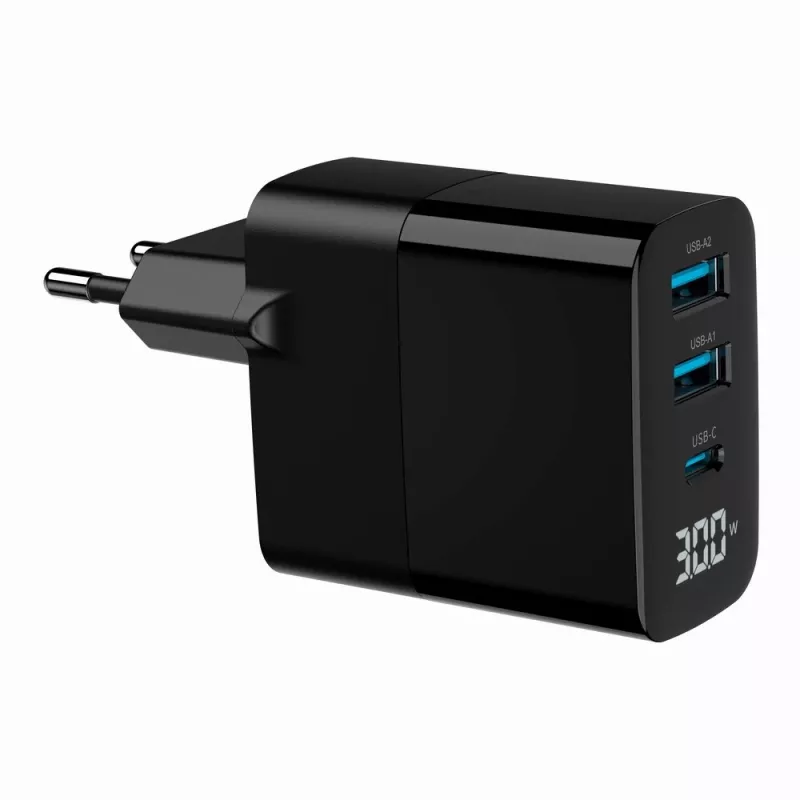 Gembird TA-UC-PDQC30LCD-BK-02 mobiilseadme laadija Universaalne Must AC Kiirlaadimine Siseruumides