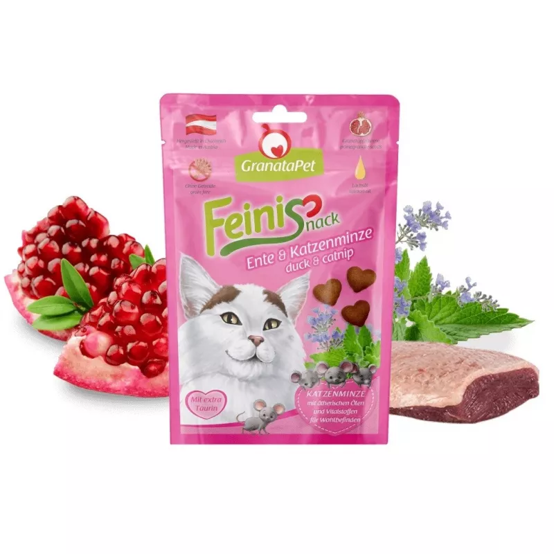 Kassimaiused Fox4Pets GRANATAPET FeiniSnack part ja kassinaeris, lihane tahke kotike, 50 g, suhkruvaba, gluteenivaba