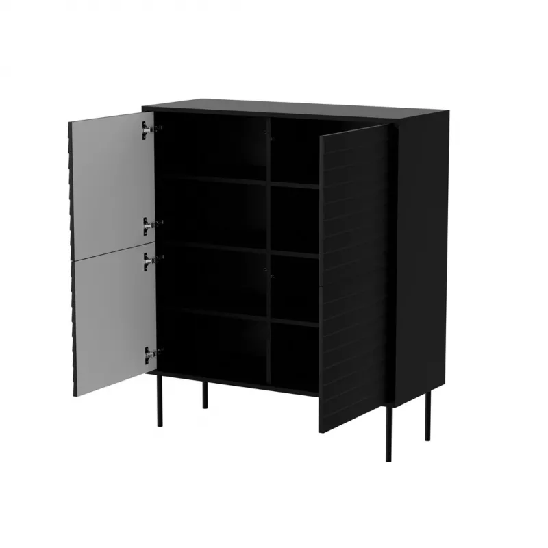 Kummut cama meble CORTINA 102x40x118 cm, must, puitlaastplaadi karkass, 16 mm, uksed 18 mm