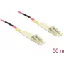 Võrgukaabel DELOCK LWL-kaabel LC Duplex–LC Duplex Multimode OM4 50 m kollane