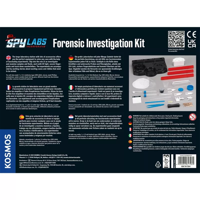 Spy Labs Incorporated kohtuekspertiisi uurimiskomplekt, Detektiv-Sets internationale Version