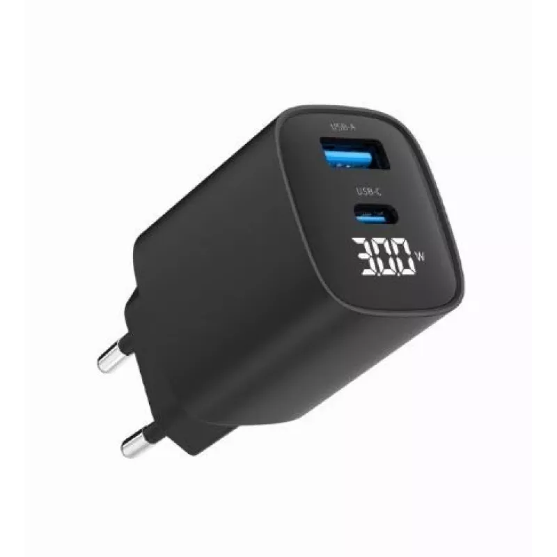 Mobiilseadme laadija Gembird TA-UC-PDQC30LCD-BK-01 kiirlaadimine must