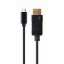 USB graafikaadapter Gembird A-CM-DPM-01 USB-C-ga, toetab kuni 3840×2160, USB 2.0 / 3.2 Gen 2, must, 2 m kaabel