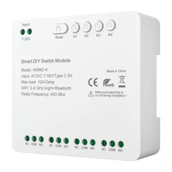 Smart switch module Avatto DIY WSMD-4 32V — 4-kanaliline 32V juhtimismoodul isetegemisprojektidele