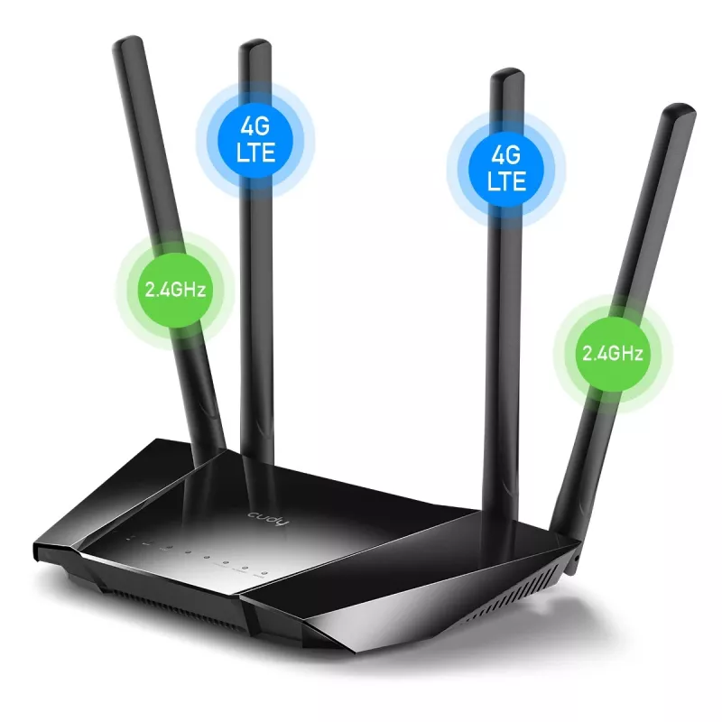 Cudy LT400 traadita ruuter Fast Ethernet ühe ribaga (2,4 GHz) 4G must