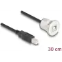 DeLOCK 88182 USB-kaabel USB 2.0 0,3 m USB B Must Hõbedane