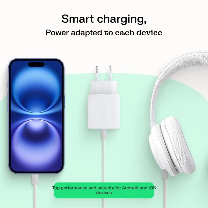 Toiteadapter roheline Cell PowerSource Solo30 30W valge — USB-C laadija, 30W väljund