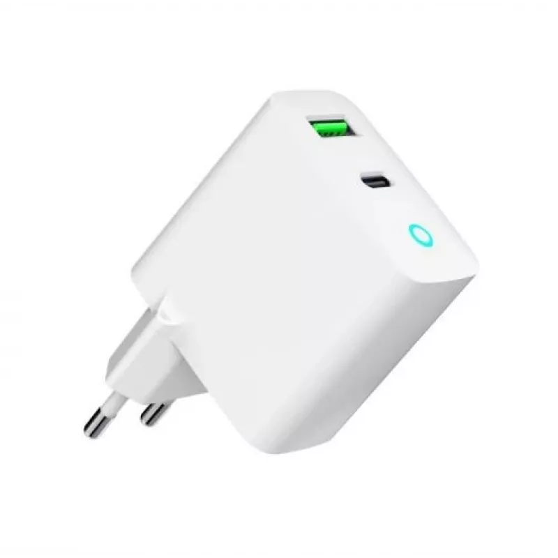 Alimentator Retea 220V GEMBIRD, Universal, 1 X USB USB-C D 20W, 1 X USB-a 3.0 QC 18W, Indicator LED, Valge
