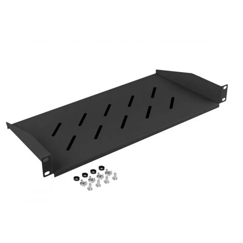 Lanberg AK-1014-B 19-tolline riiul 1U 483x220 mm, 25 kg, must