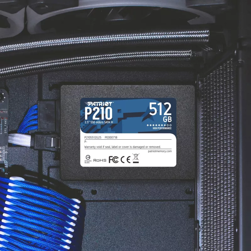 2,5-tolline SATA III SSD PATRIOT P210 512 GB — 500 MB/s lugemine, 400 MB/s kirjutamine