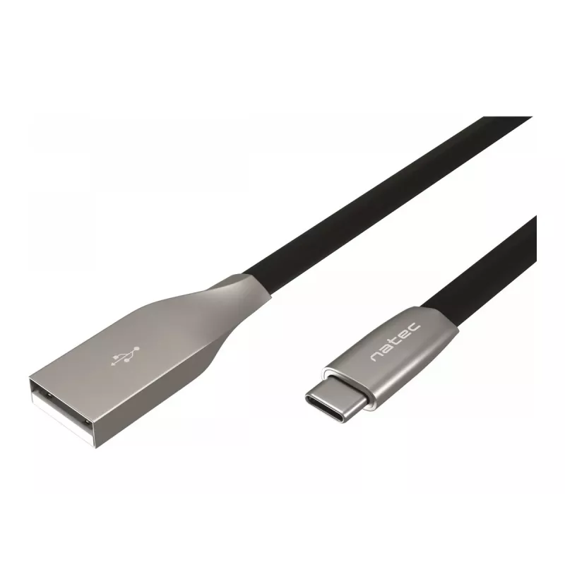NATEC Kaabel USB-C/A 2.0 1m prati 1m must metall