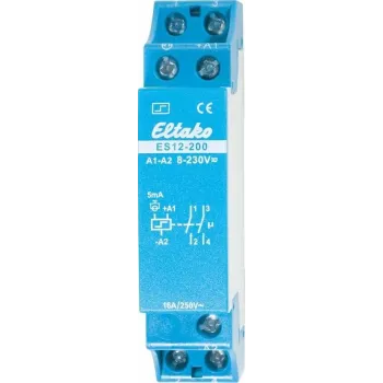 Eltako impulsslüliti ES12-200, 2 töökontakti 16 A ES12-200 8 - 230 V/UC või 230 V 2 töökontakti 16 A 250 V/AC (hõõglamp (21200002)