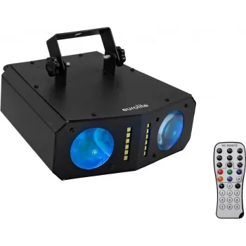 Valgusti EUROLITE DMF-4 Hybrid 4-in-1 LED Lilliefekt, mitme režiimiga lava- ja peovalgusti