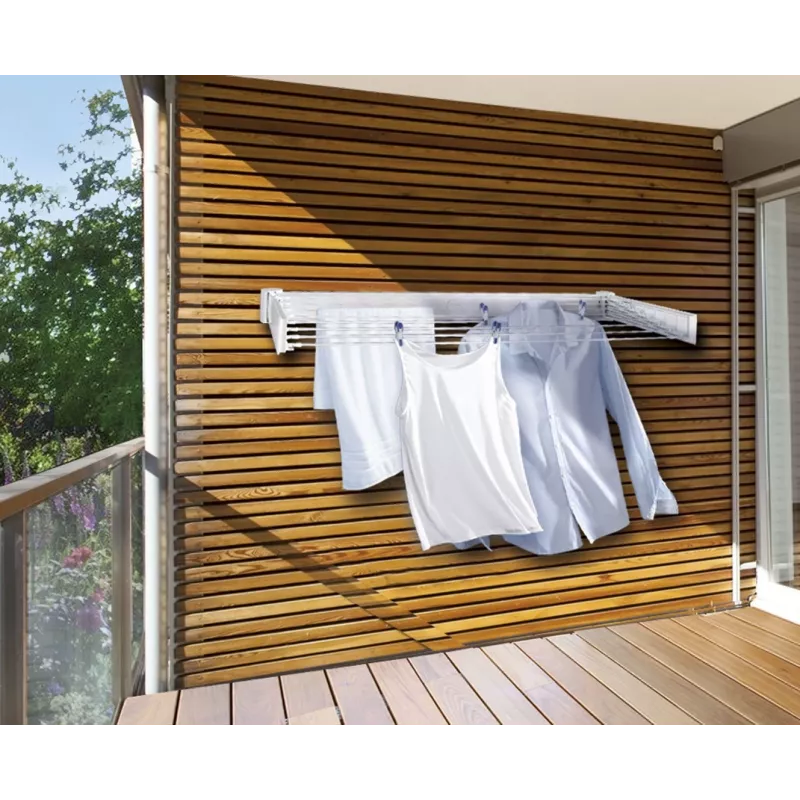 Seinale kinnitatav riiul Leifheit Telegant 30 Protect Valge, laius 720 mm, sügavus 370 mm, 3 m nöör