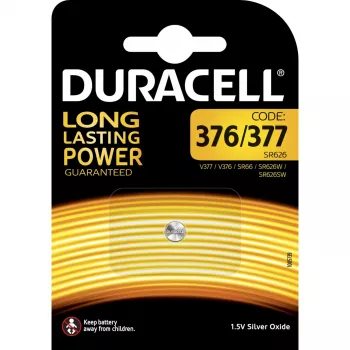 Duracell D377 ühekordne hõbeoksiid nööpatarei 1,5 V, 3 mm kõrgus, Ø 18 mm