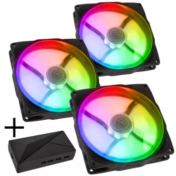 KING KITS LUBU-048 120mm ARGB PWM 3-pack korpuseventilaatorid