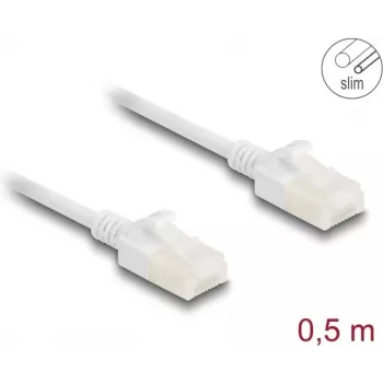 Võrgukaabel DeLOCK RJ45 Cat.6A pistik pistikusse U/UTP 0,5 m valge