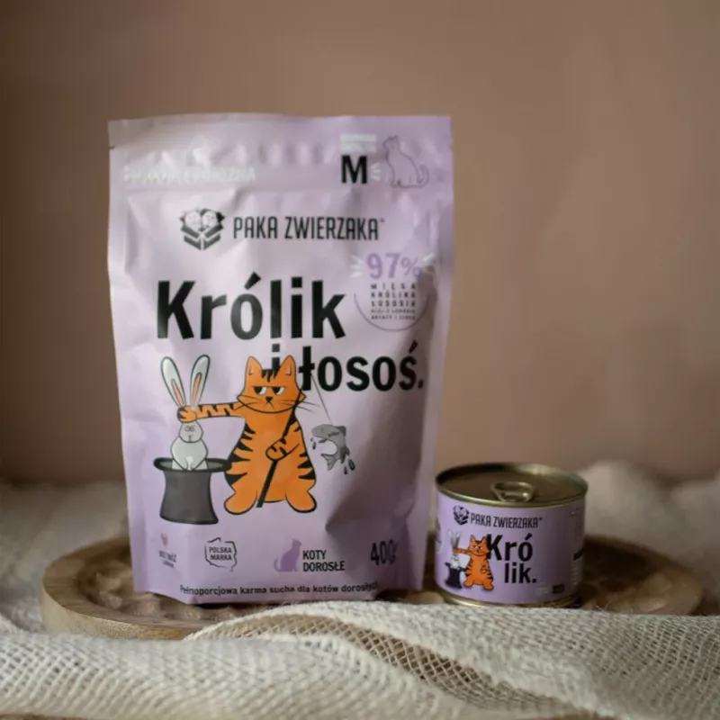 PAKA ZWIERZAKA Rabbit and salmon - kuiv kassitoit - 400g