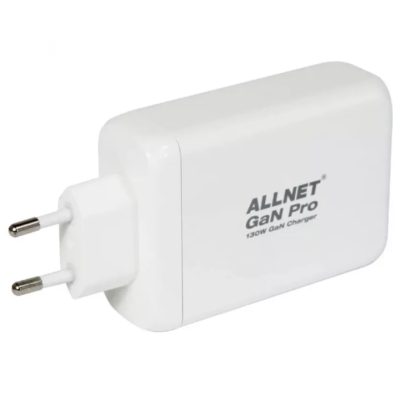 Toiteplokk ALLNET PSU-GaNPD-USB-1A3C-130W — 130 W, 1× USB-A, 3× USB-C