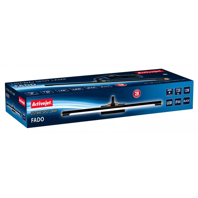 Dekoratiivne seinavalgusti ActiveJet AJE-FADO — LED 12W, 720 lm, 4000K, IP44, 560×210×100 mm