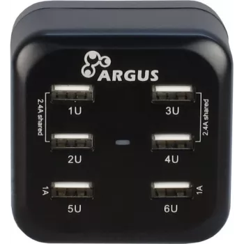 Inter-Tech Argus LS-6US - Toiteadapter - 34 Watt - 6,8 A - 6 väljundporti (USB) (88885322)