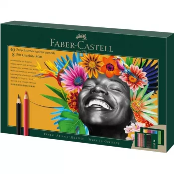 Õlipõhine pliiatsikomplekt Faber-Castell Polychromos & Pitt Graphite Matt 48 tk mitmevärviline