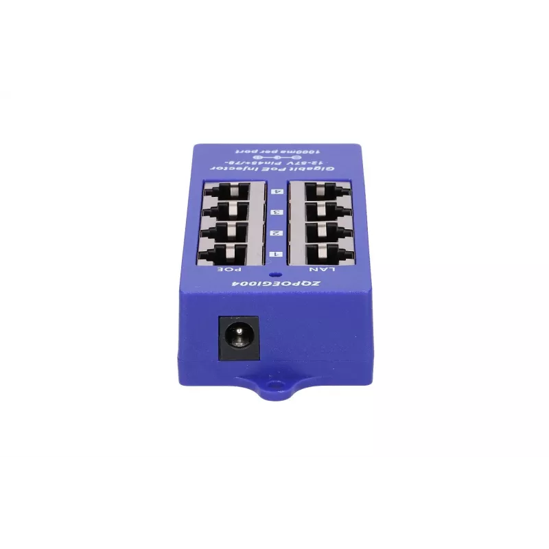 PoE-injektor Extralink Gigabit 4-pordiline, 4x 1000 Mb/s RJ45, 48 V, sinine/must