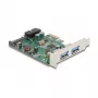 DeLOCK PCI Express x1 kaart 2 x USB 3.2 Gen 1 Type-A + 1 x sisemine 19-pin päis