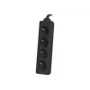 Lanberg PS0-04E-0100-IEC-BK toite pikendusjuhe 1m 4 vahelduvvoolupesa siseruumidesse Must