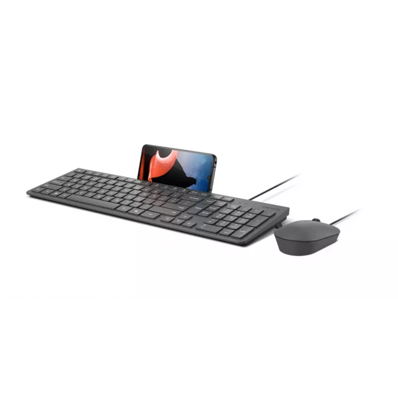 Juhtmega klaviatuuri ja hiire komplekt Lenovo 310 (USA inglise) — täissuuruses klaviatuur, 1,8 m kaabel, 2000 DPI optiline mõlemakäeline hiir